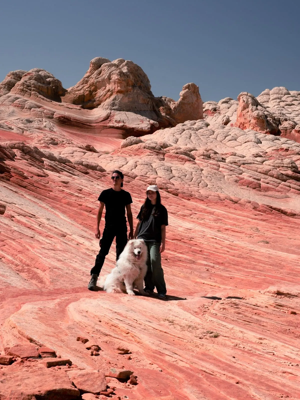 Anthony, Marion and Saiko in the red rock desert
